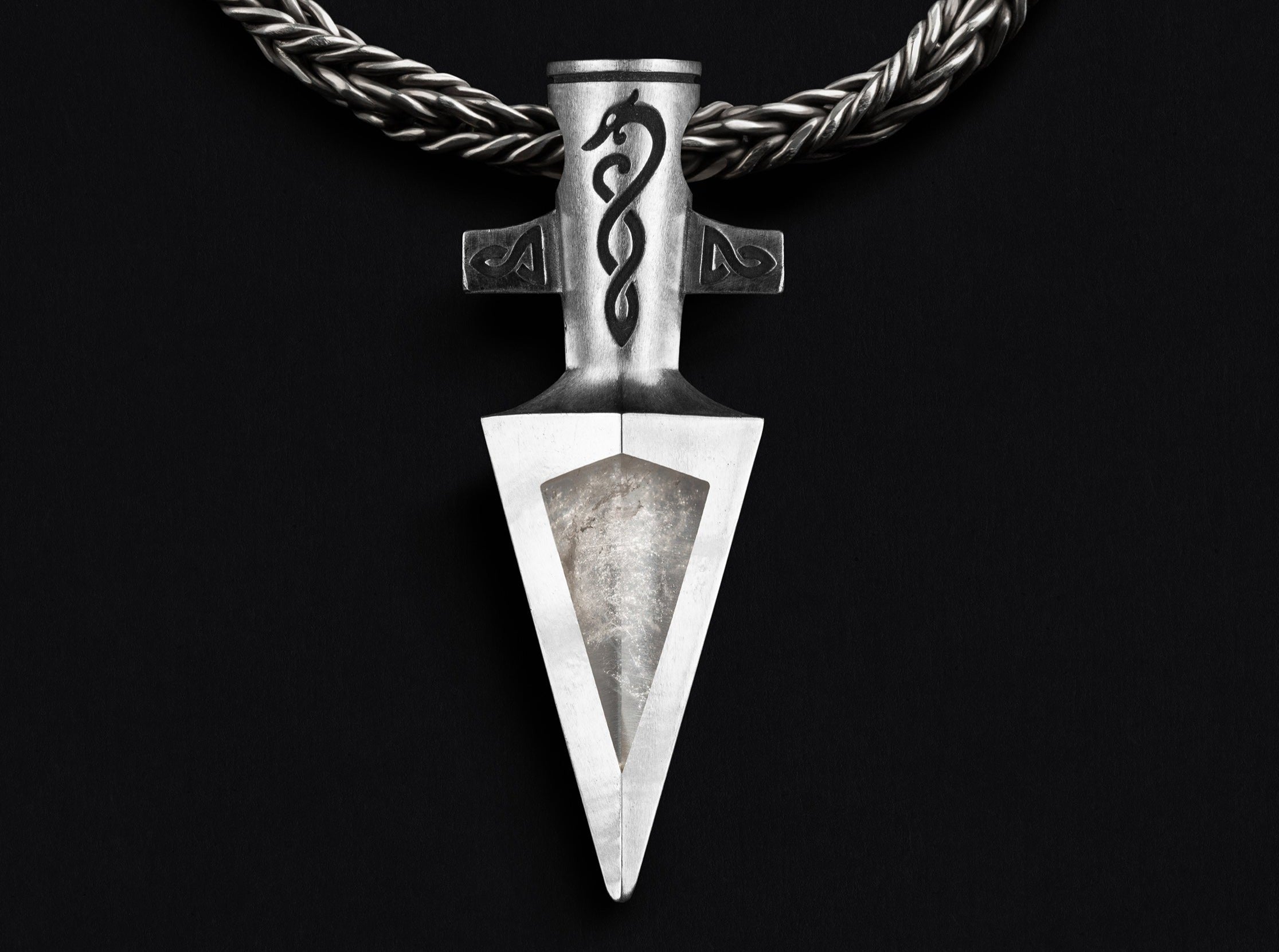 Odin's spear pendant with crystal glass