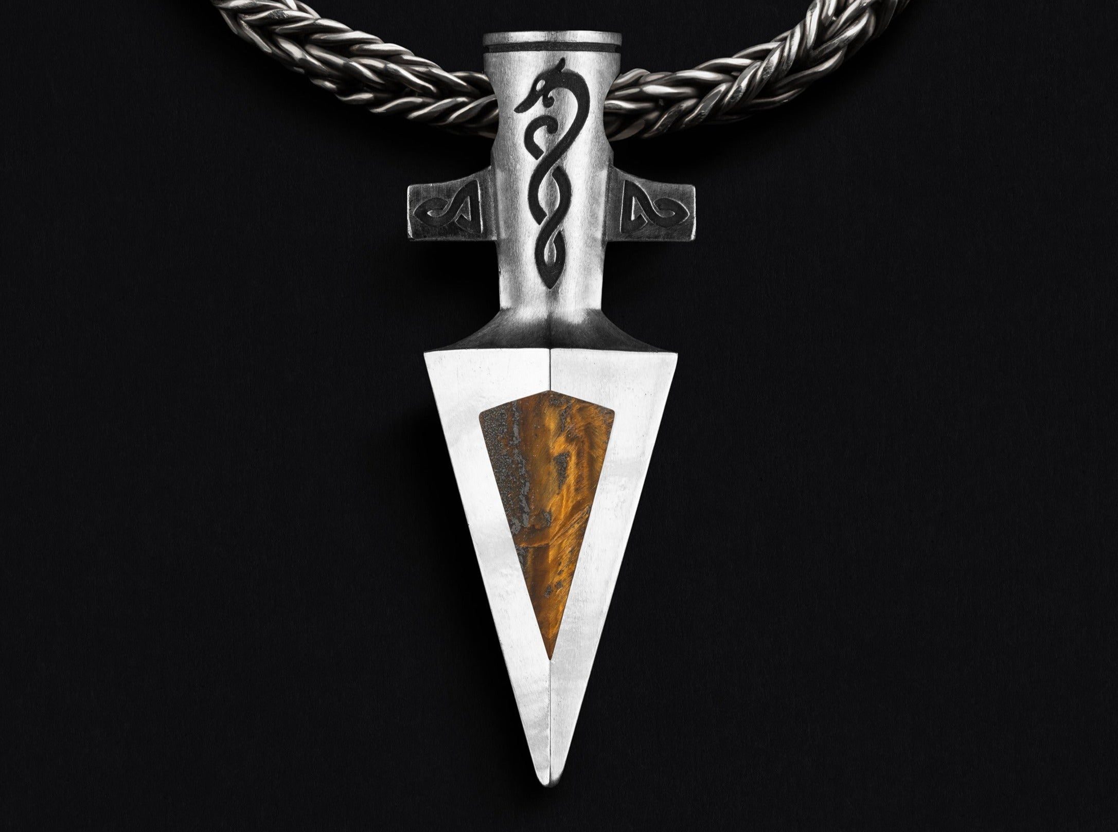 silver Gungnir with tigers eye