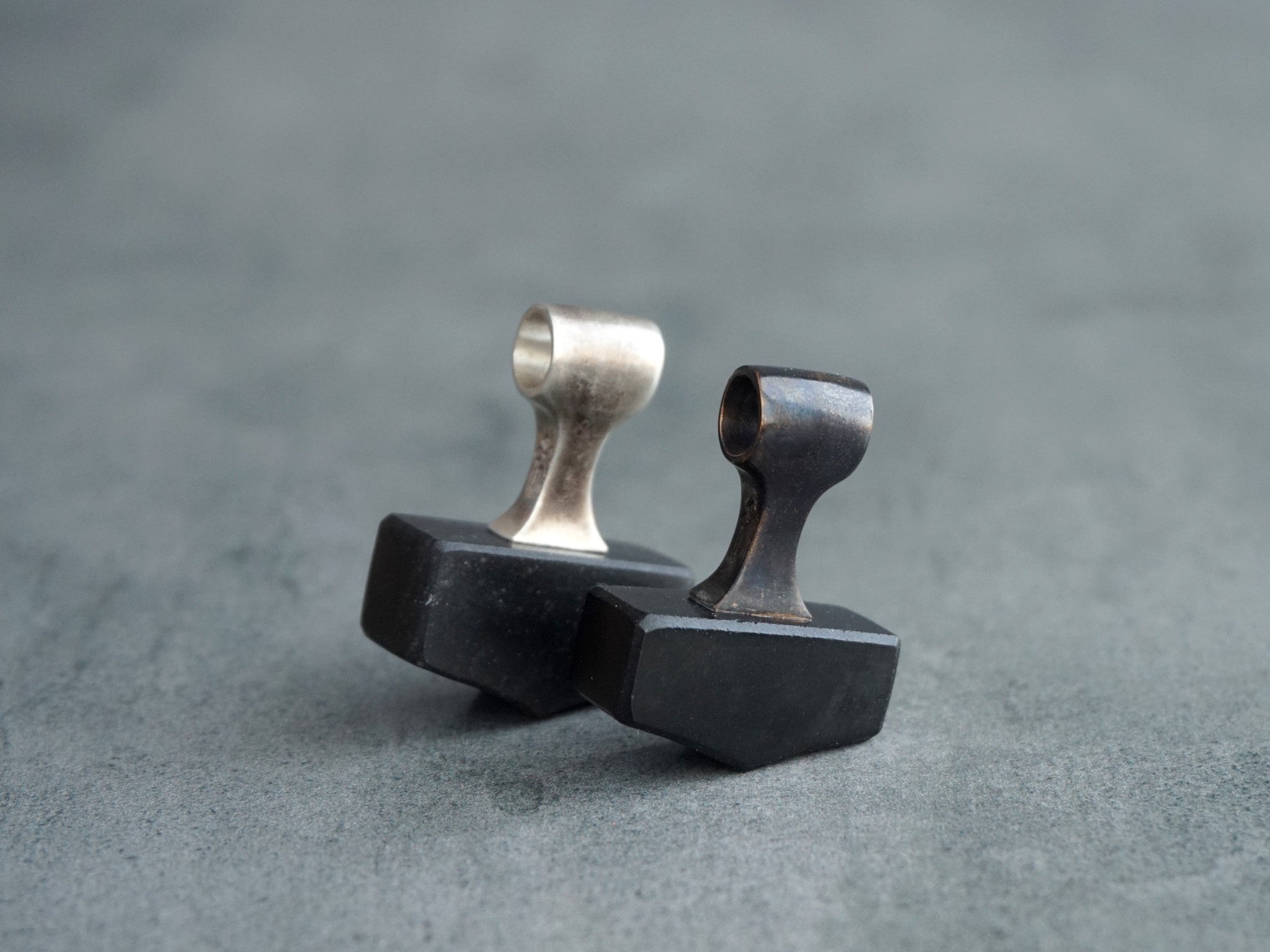 bronze and silver Thor's hammer pendants