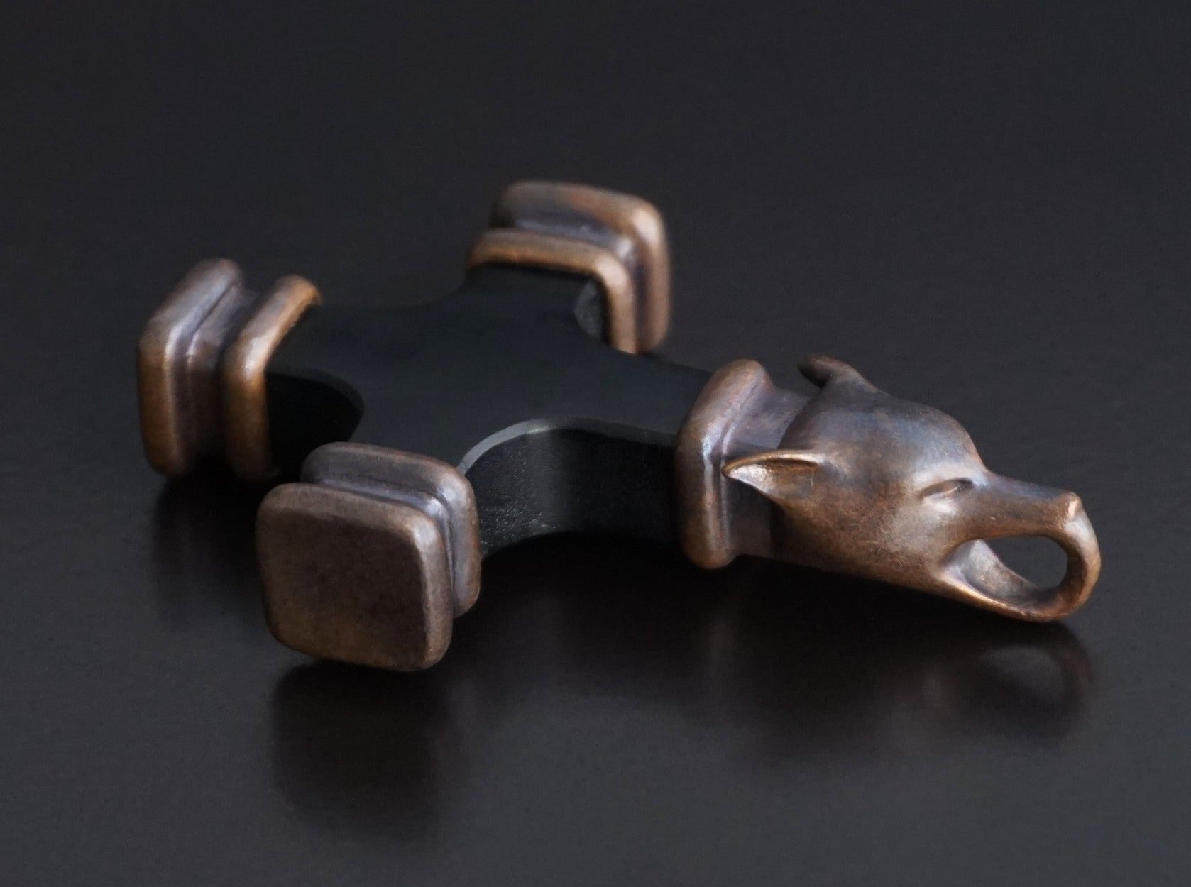 black wolf cross necklace
