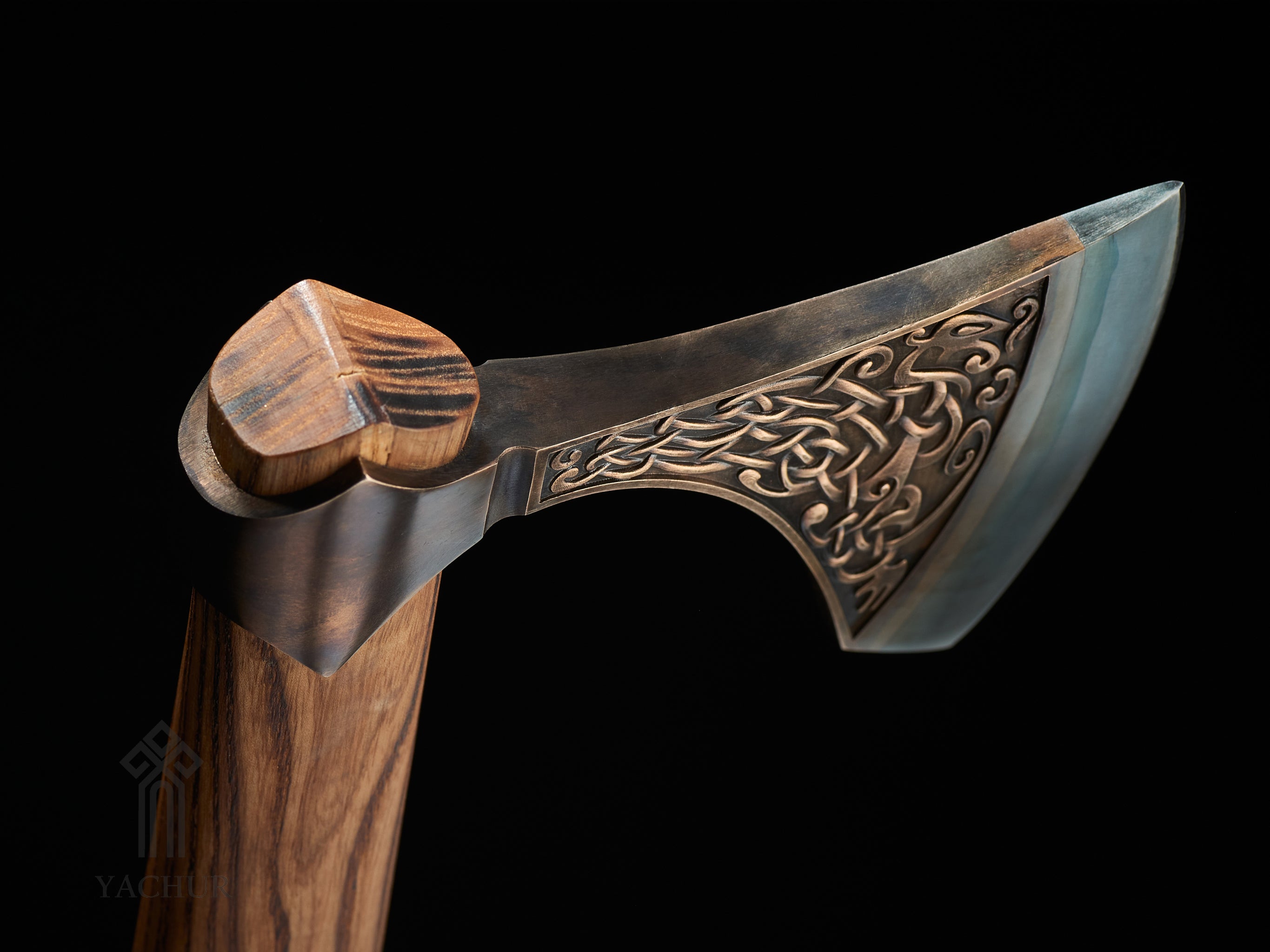 Viking Battle Axe. Bimetallic Viking Urnes Style Axe. Usable Sharp Edge. Ash Wood Handle