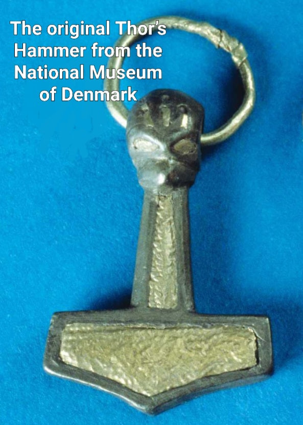 Titanium Thor’s Hammer Pendant — Handmade Mjolnir with Brass Inlay | Norse Viking Amulet
