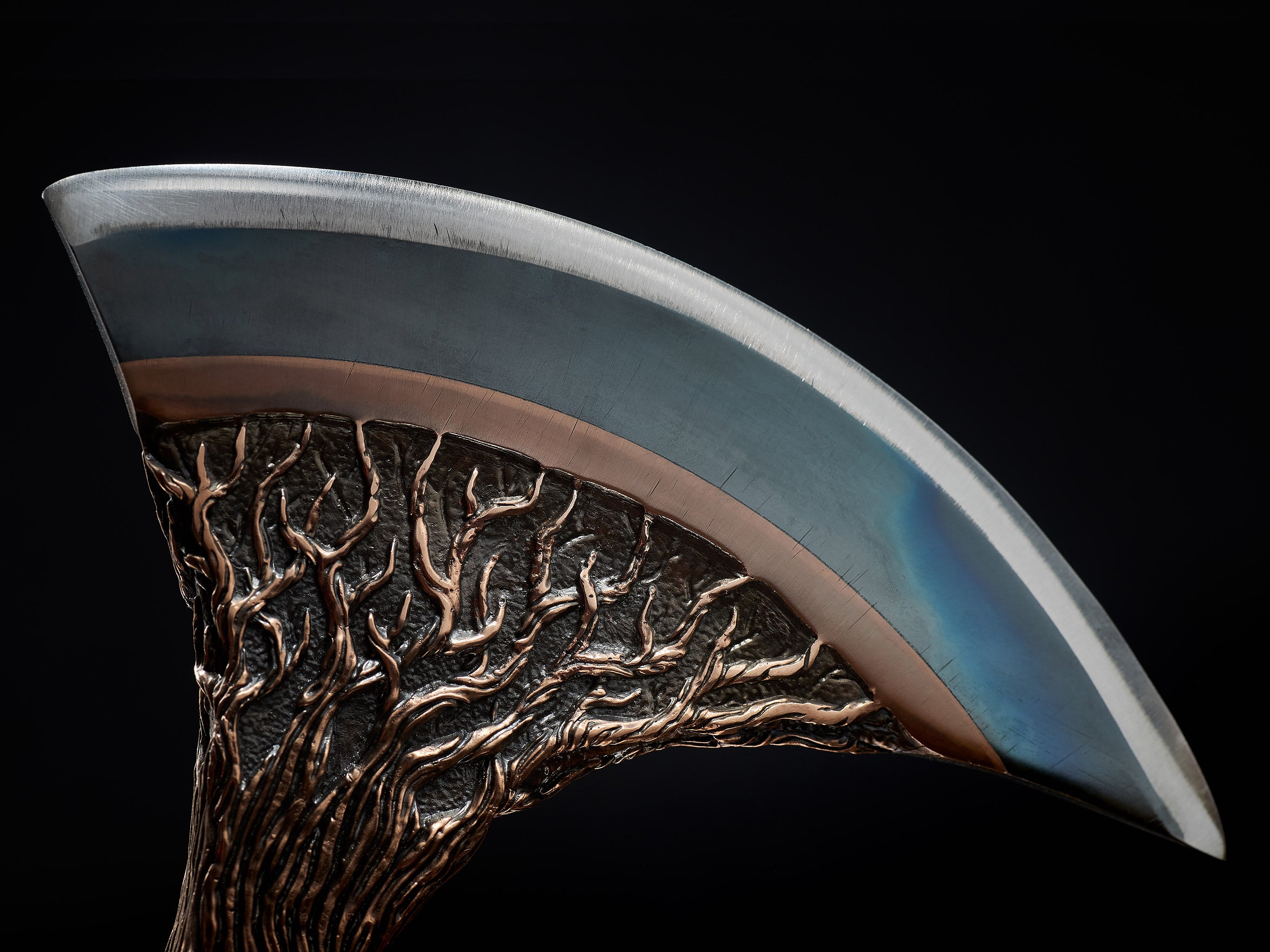 Close-up of Yggdrasil inspired  axe blade