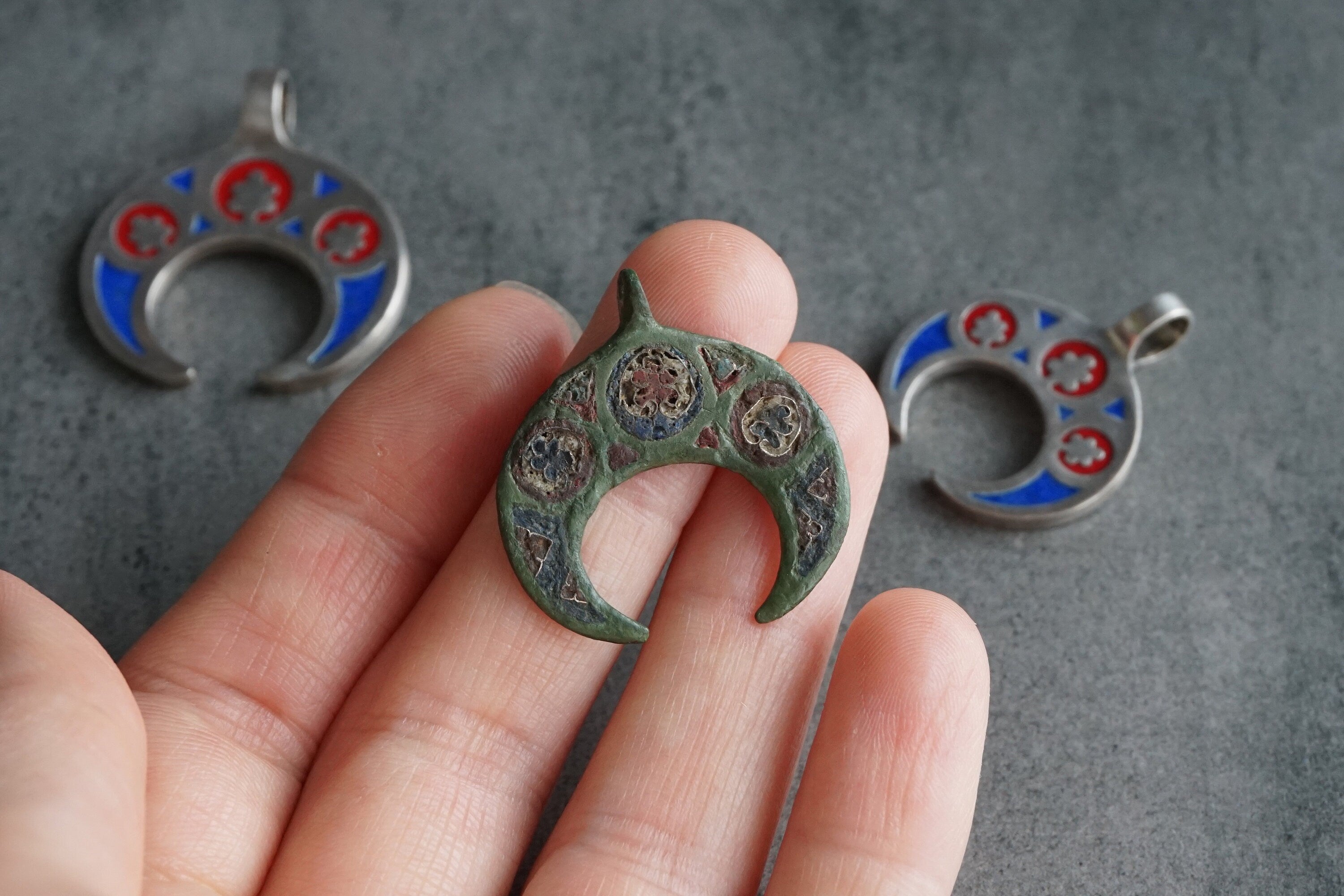 Slavic replica lunula // Available in 2 sizes // Mother daughter pendants