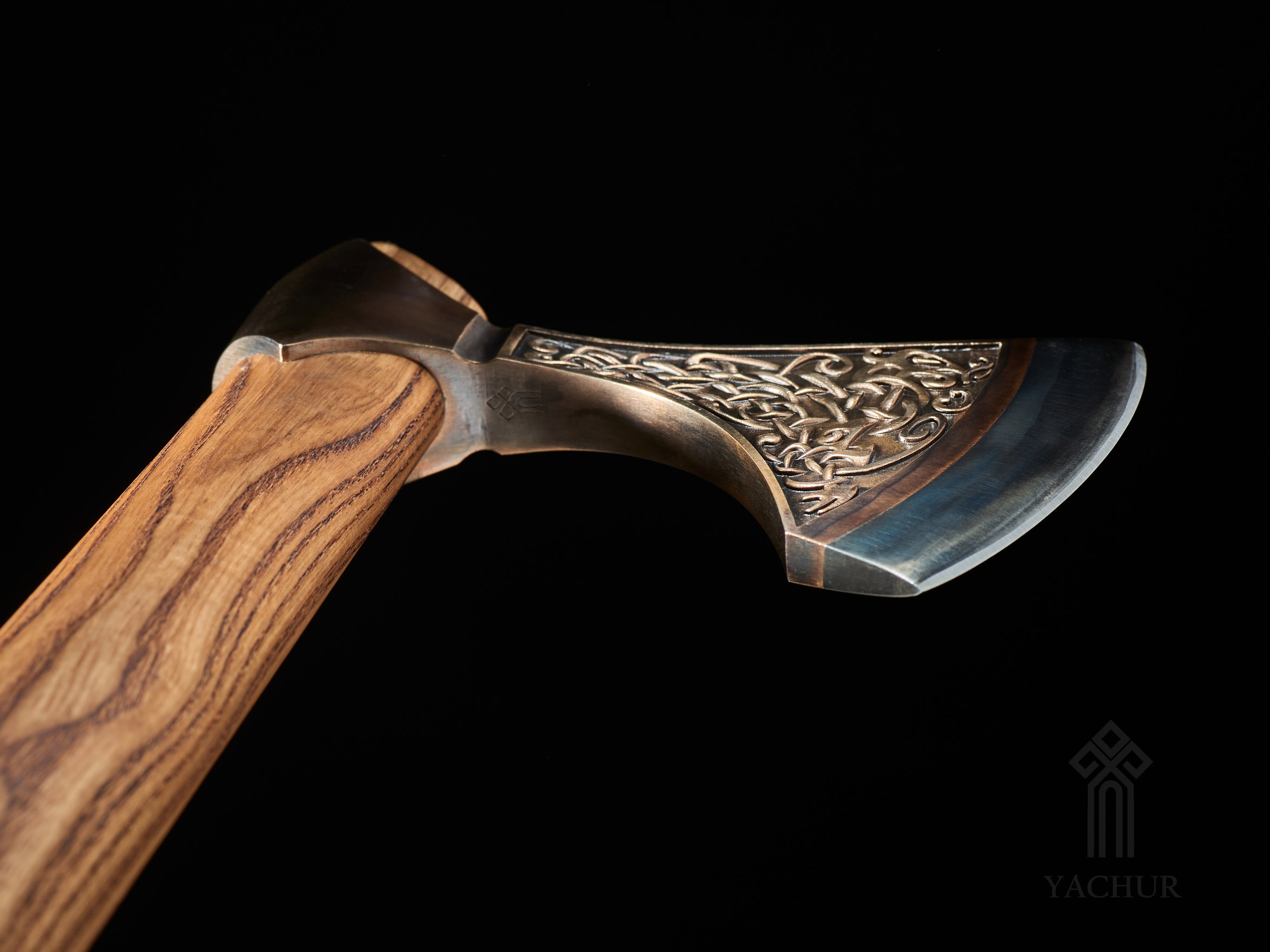 Handcrafted Norse art axe designed as a premium collectible display piece