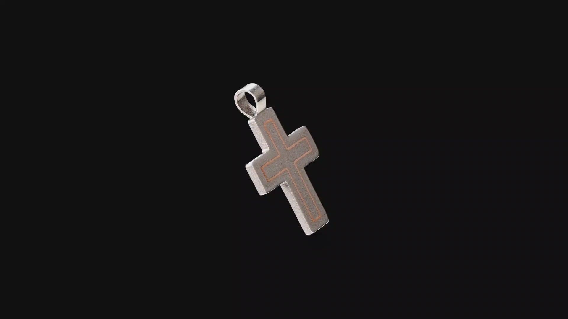 handmade titanium cross pendant with silver brass and copper inlay options minimalist jewelry Yachur