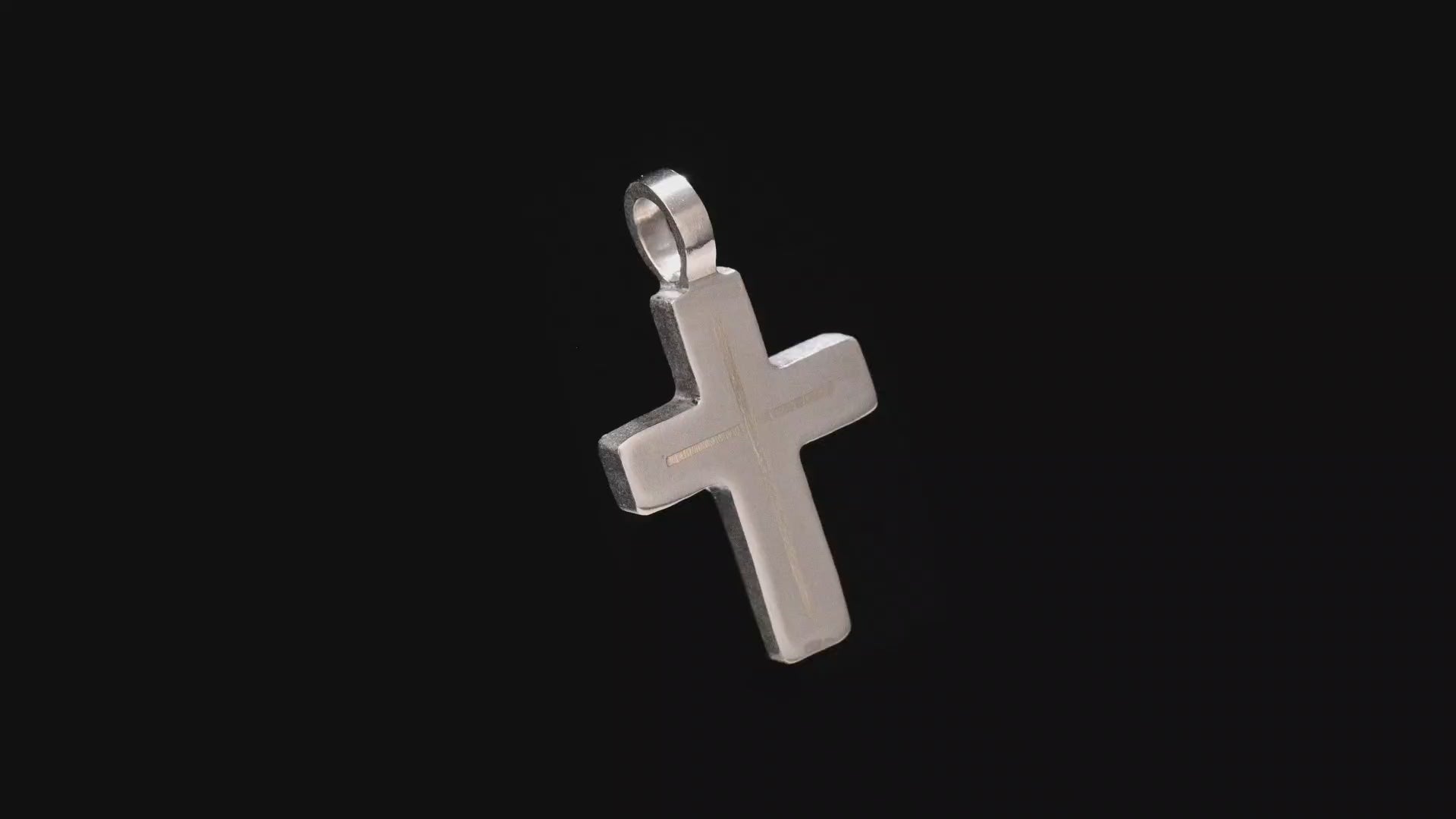 Handmade small titanium cross pendant with silver brass and copper inlay options minimalist cross jewelry by Yachur