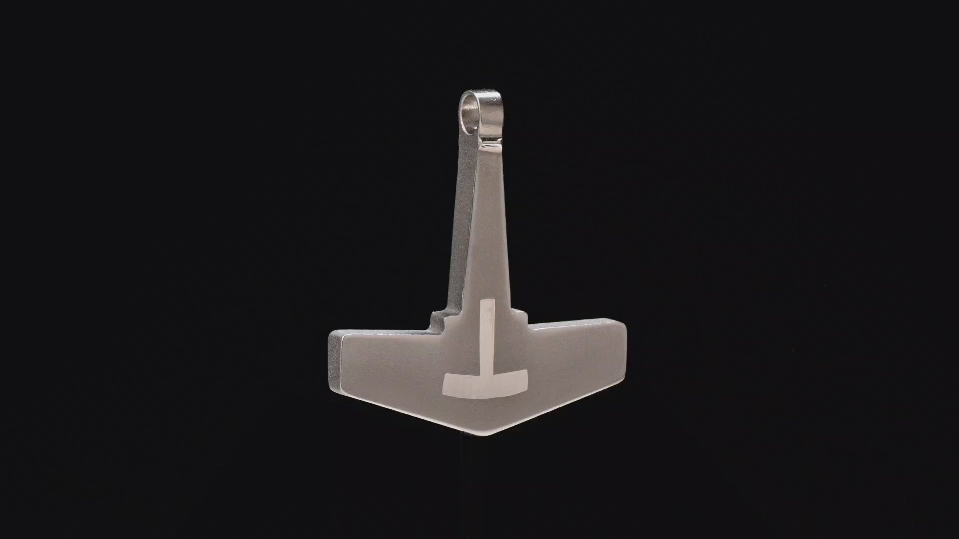 Titanium Mjolnir pendant Thor hammer necklace Viking Norse jewelry by Yachur with metal inlay