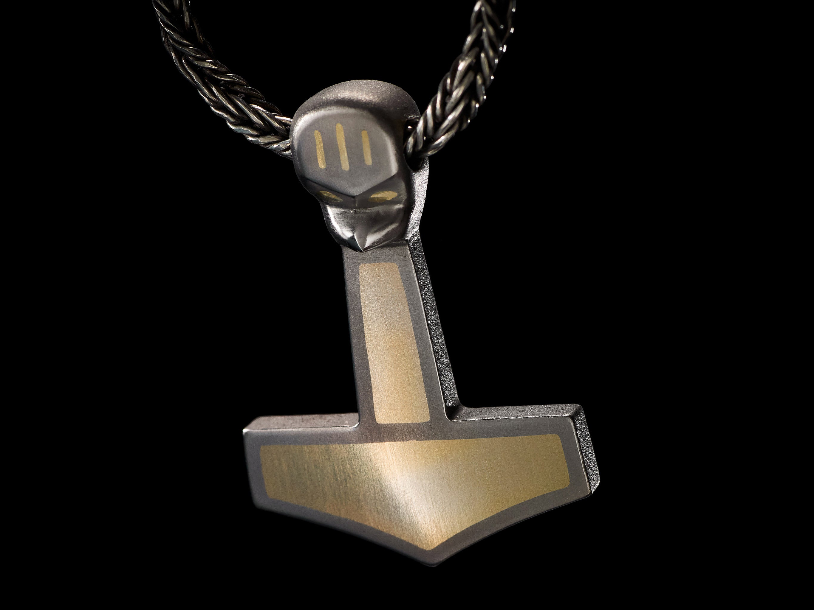 Viking Mjolnir necklace handmade from titanium