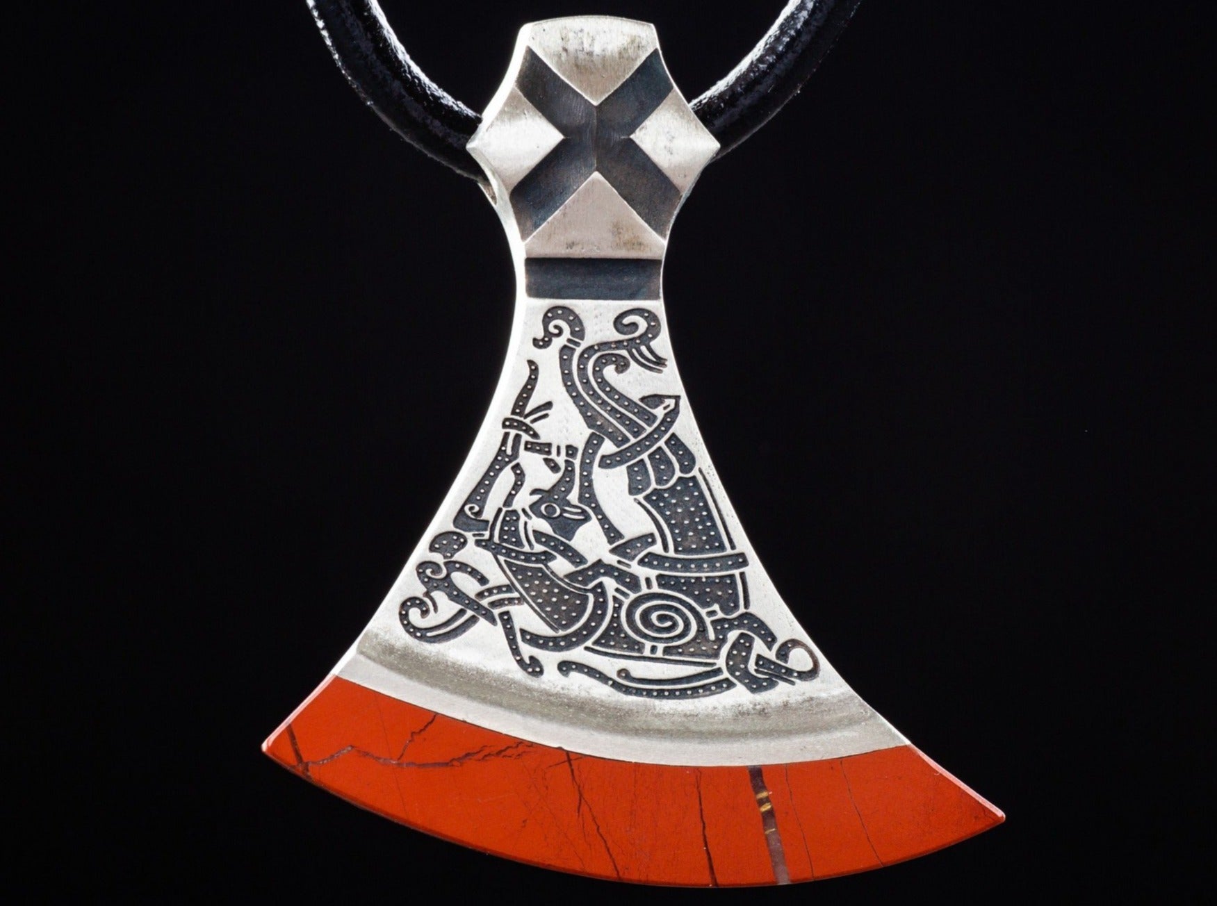 Mammen axe with scarlet red blade