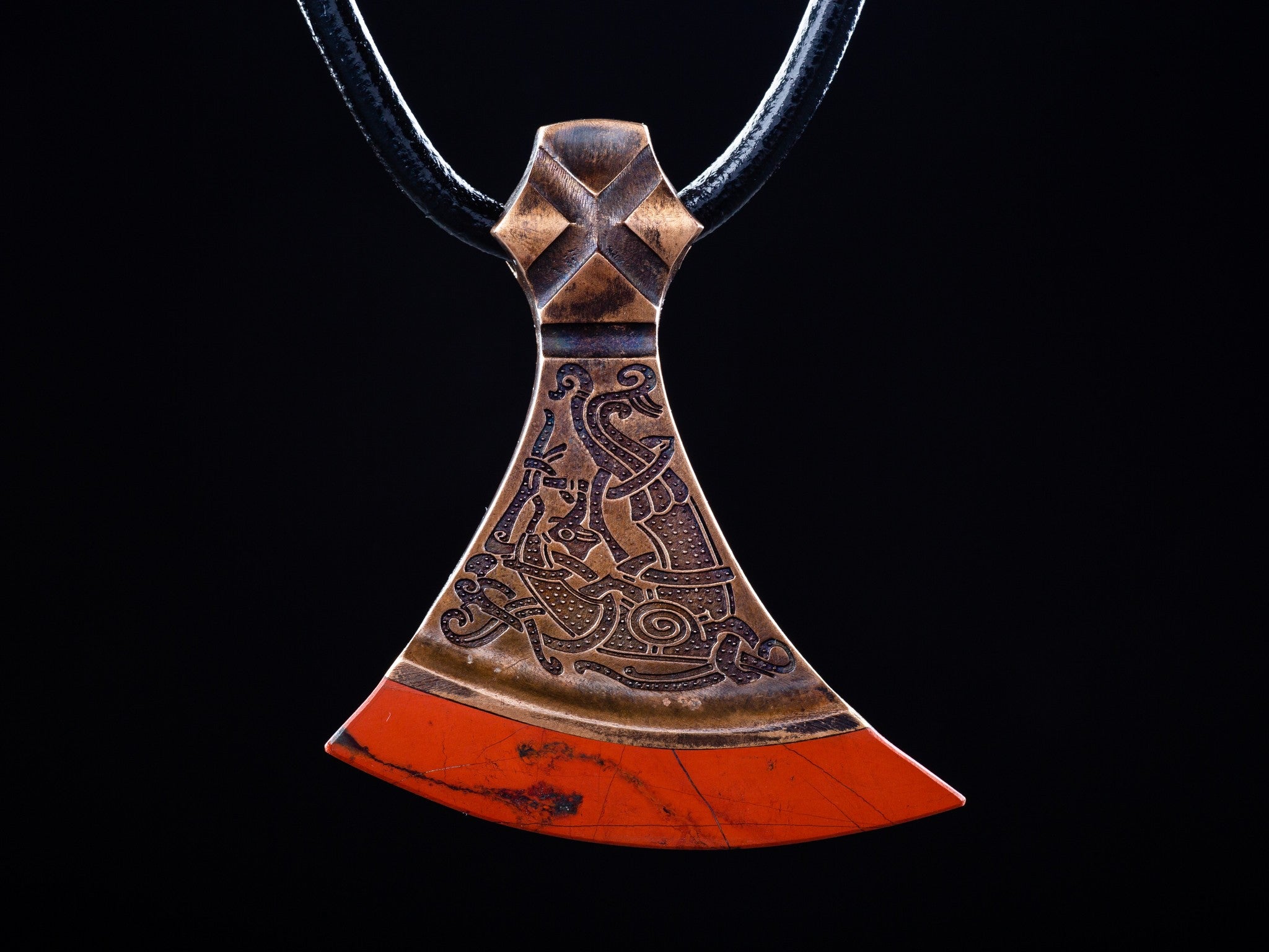 large bronze Mammen axe with bird ornament