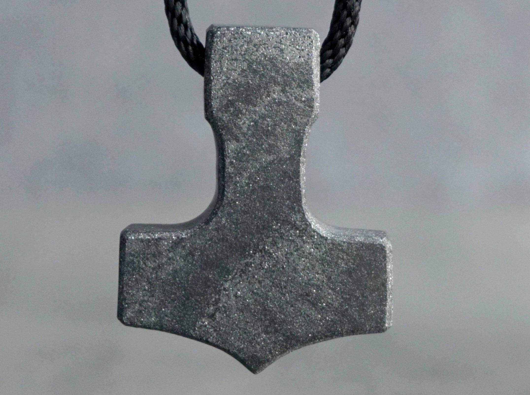 Thor's hammer in sparkling grey colour