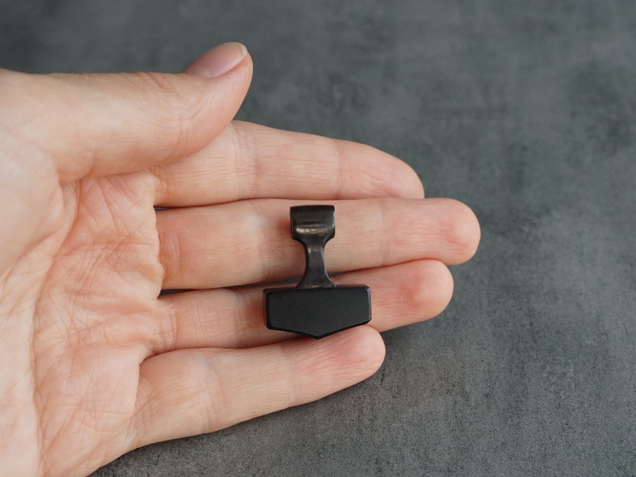Black Obsidian Mjolnir Necklace (small)