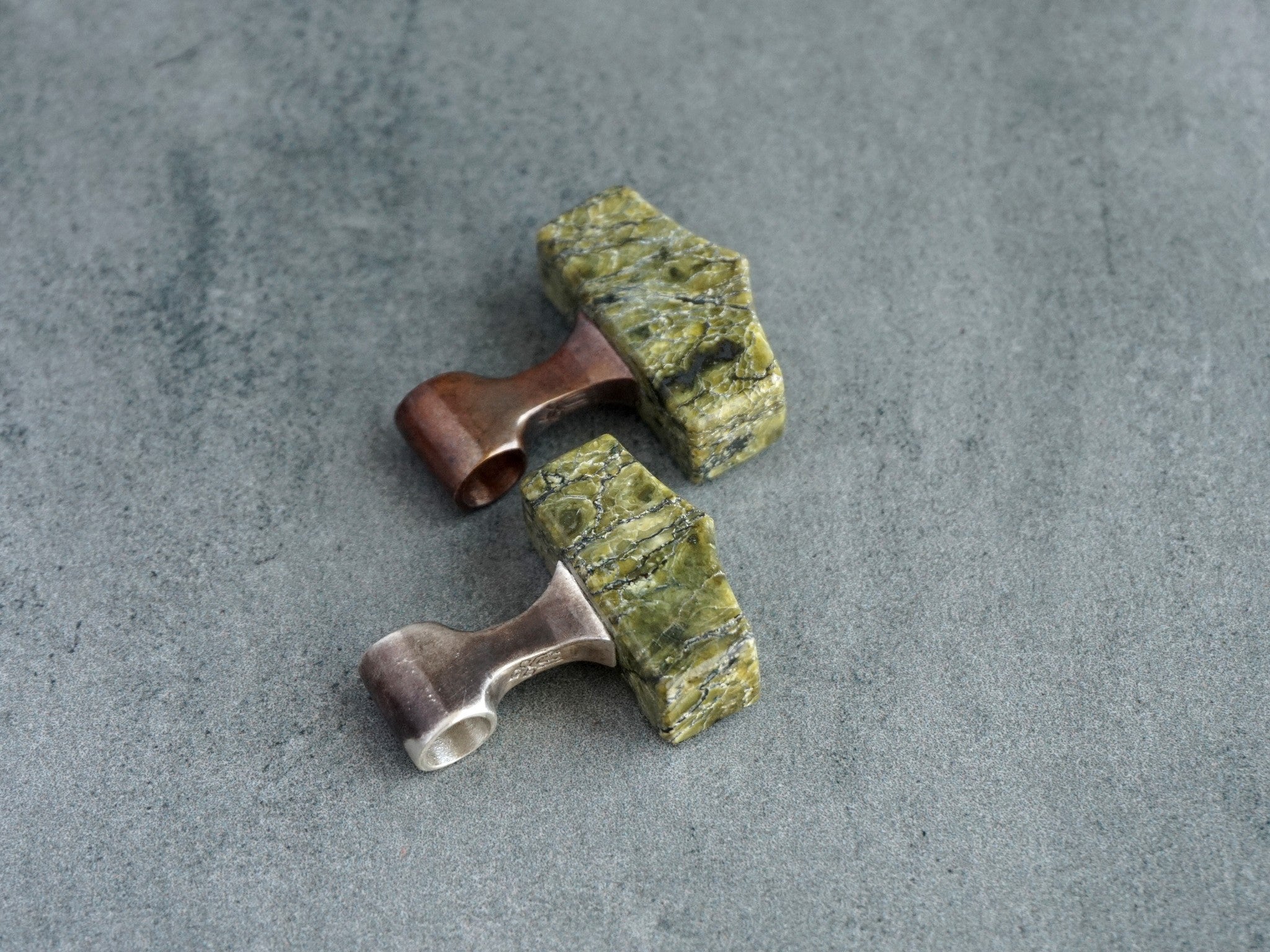 Green Serpentine Mjolnir Necklace (small)