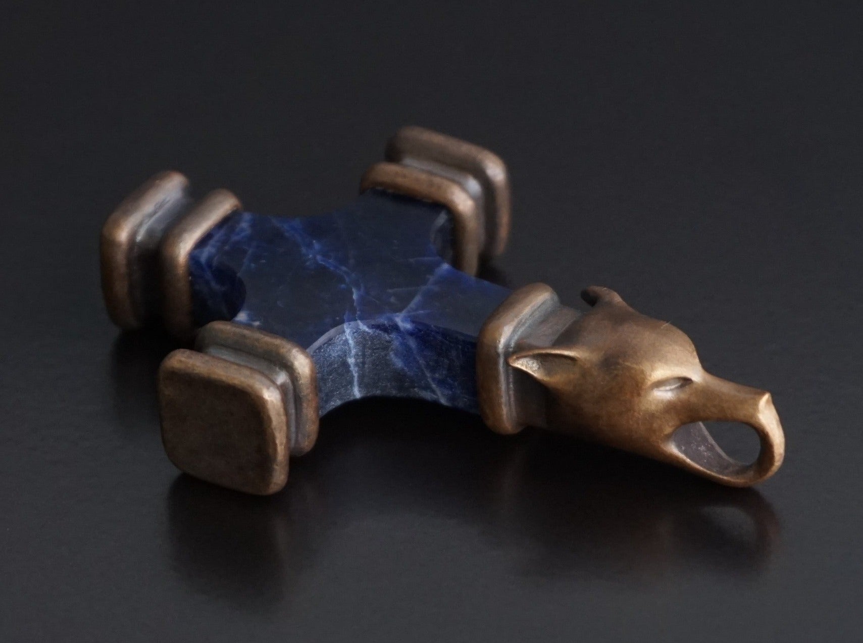 blue wolf pendant