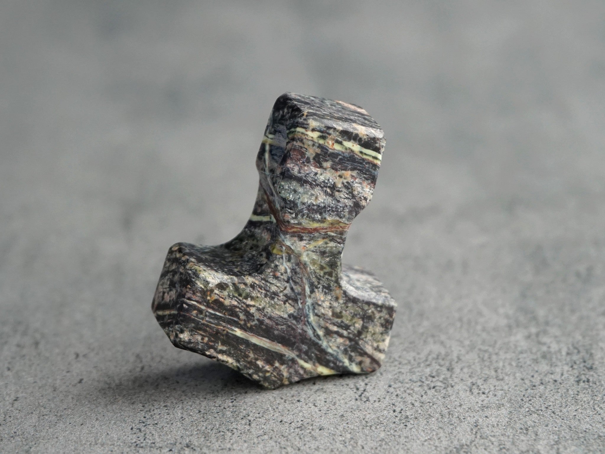 Hand Carved Serpentine Thor's Hammer Pendant