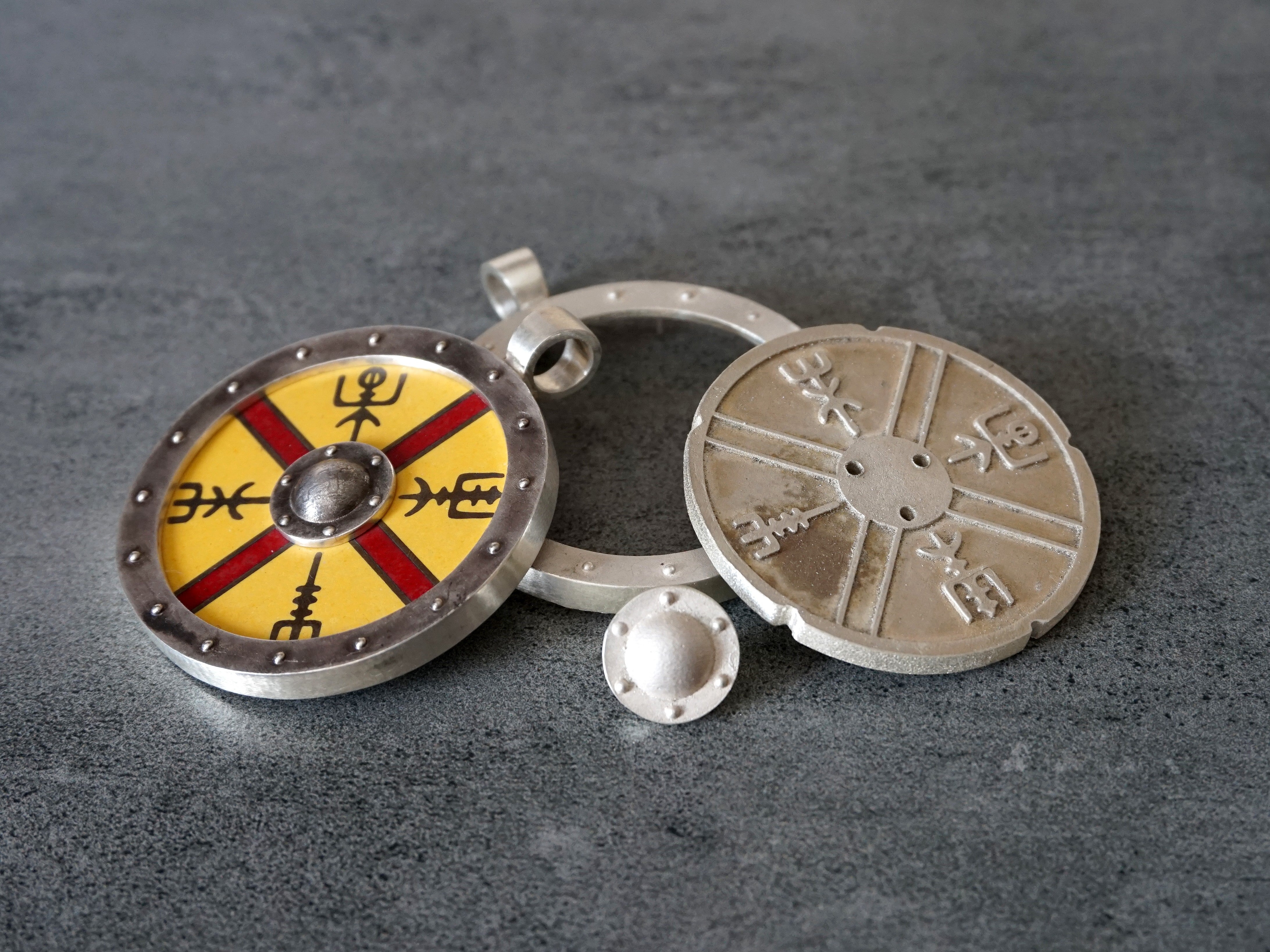 Viking Compass Necklace. Vegvisir. King Harald Fine Hair Shield.