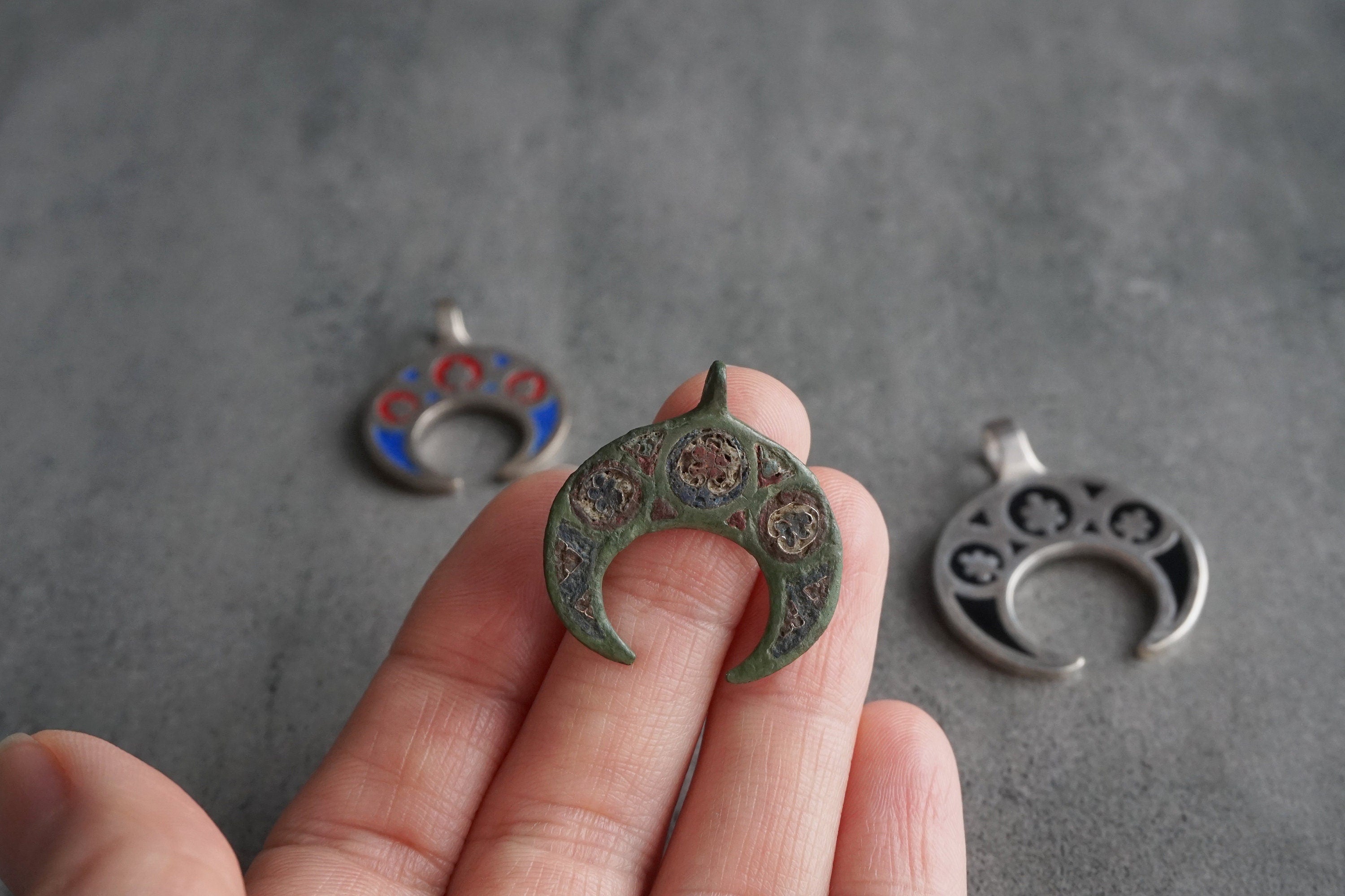 Replica of a Slavic Lunula amulet // 2 sizes // personalized colors