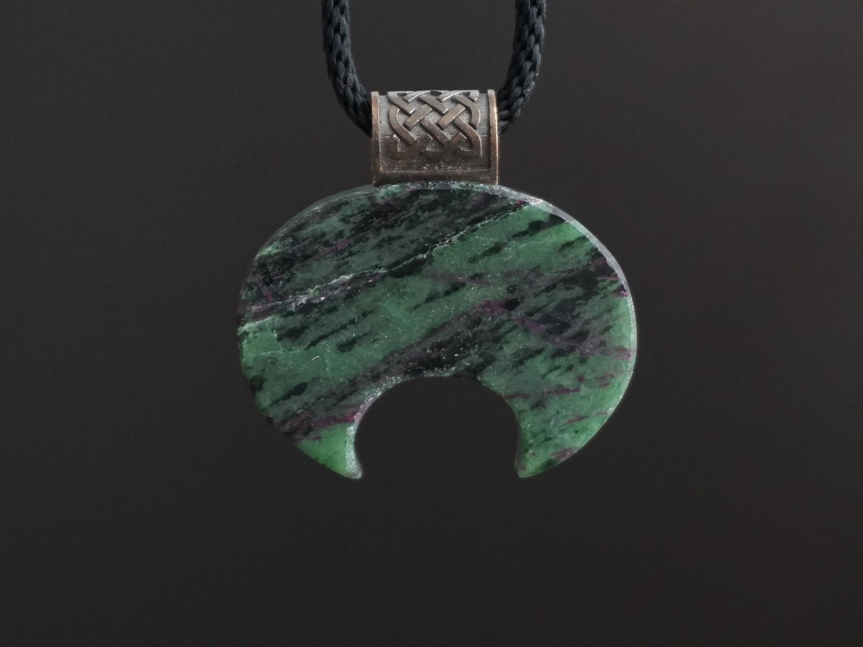 Carved Ruby Zoisite Lunula
