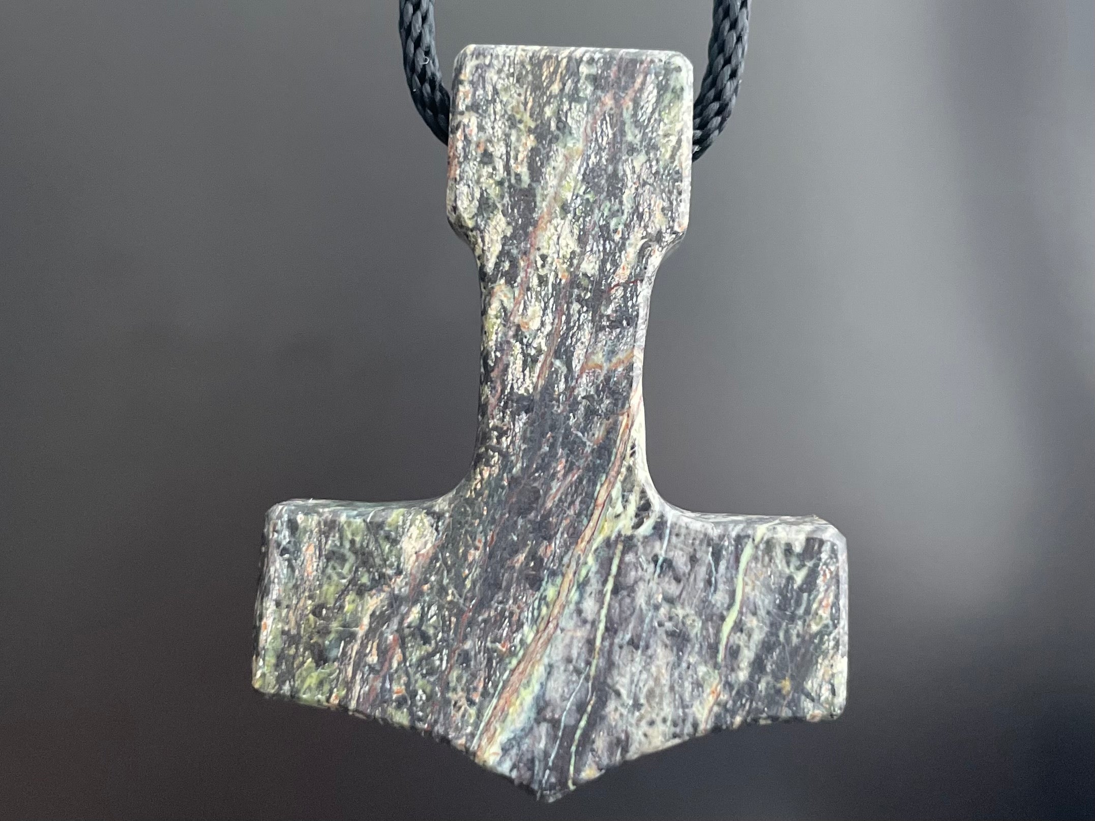 Large Hand Carved Serpentine Thor's Hammer