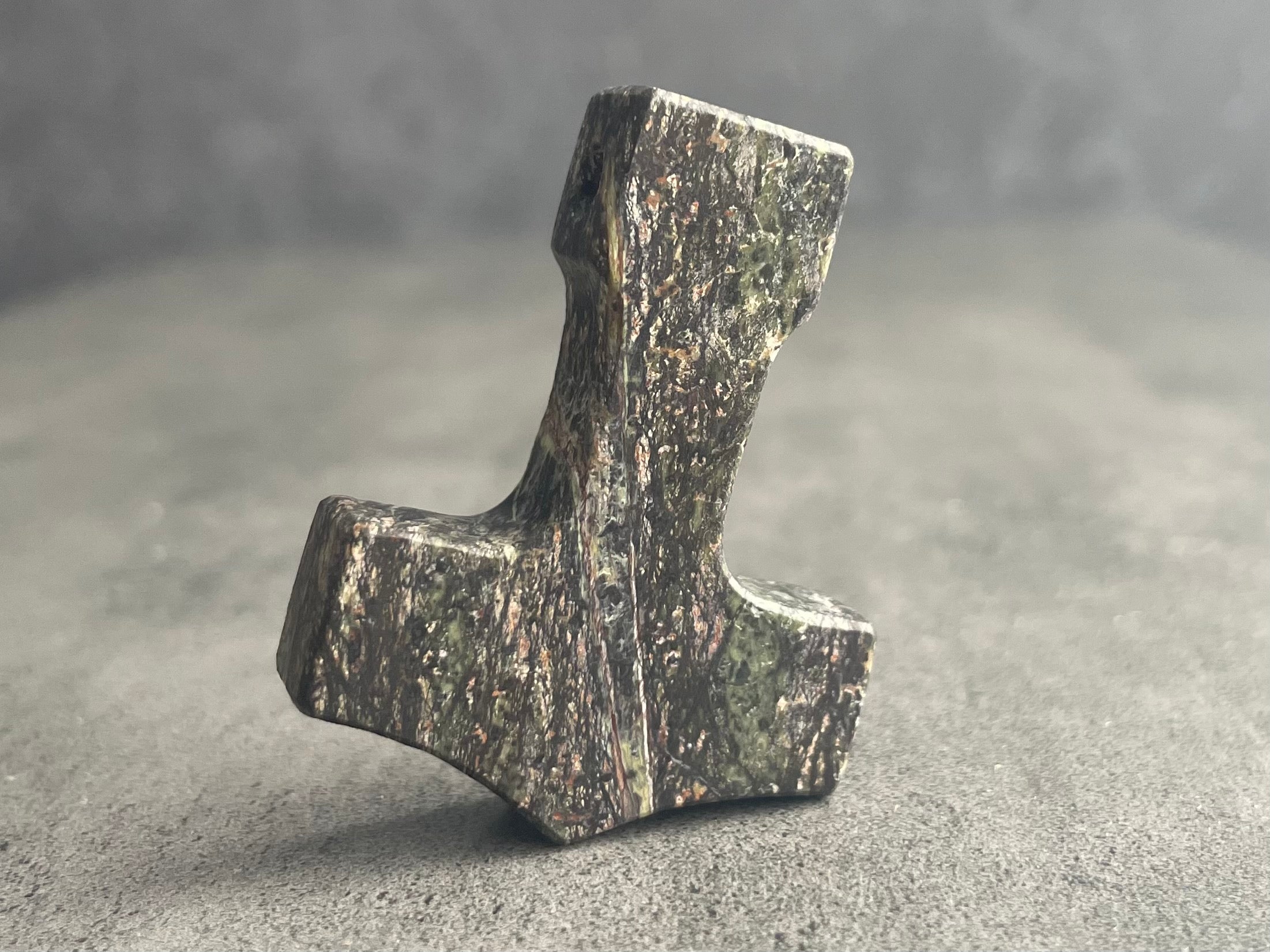 Large Hand Carved Serpentine Thor's Hammer